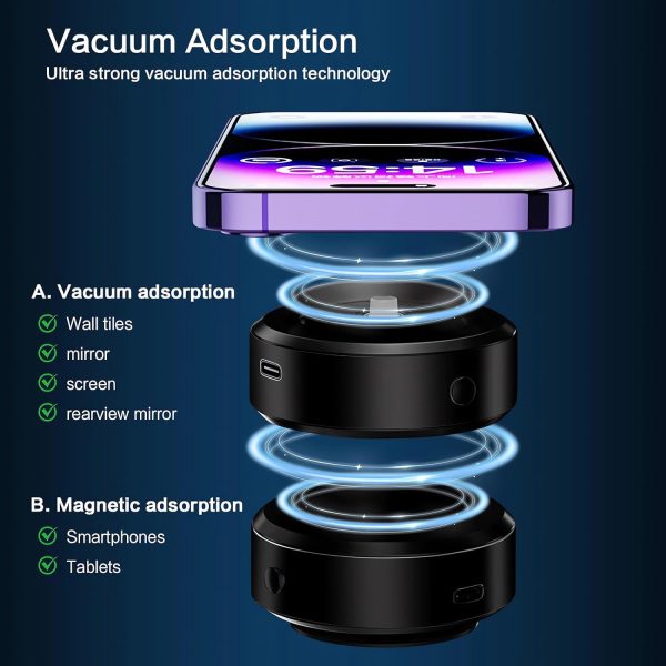 Smart Vacuum Suction Phone Holder Type-C Smart Vacuum Suction Phone Holder Type-C